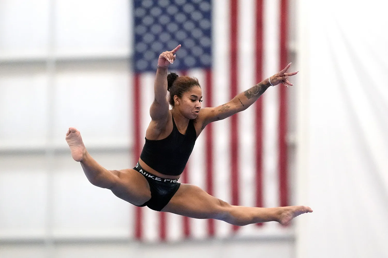 Gymnast Jordan Chiles training.