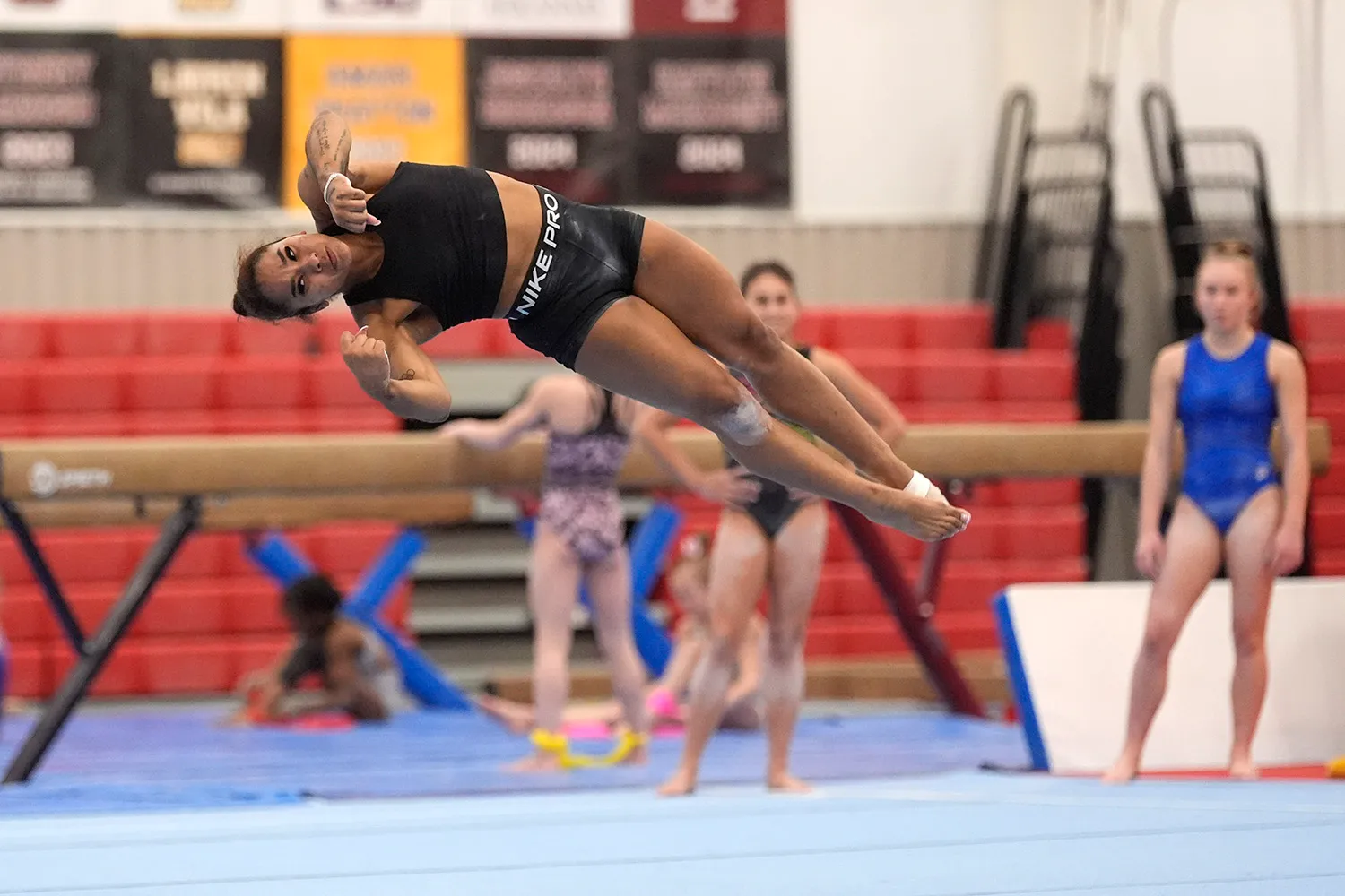 Gymnast Jordan Chiles training.